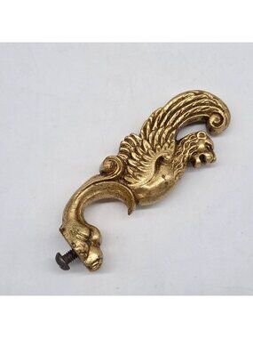 Vintage Gold Gilt Griffin Furniture Applique With Screw Attachment Heavy Metal